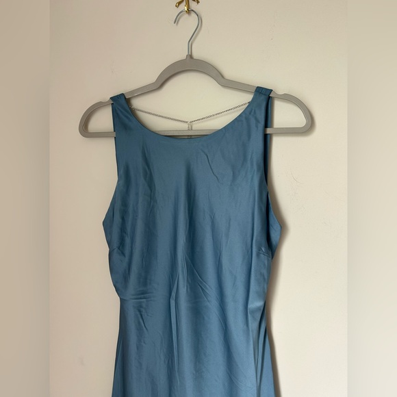 Sincerely Jules Blue Open Back Crystal drape Sleeveless maxi Dress - Picture 3 of 7